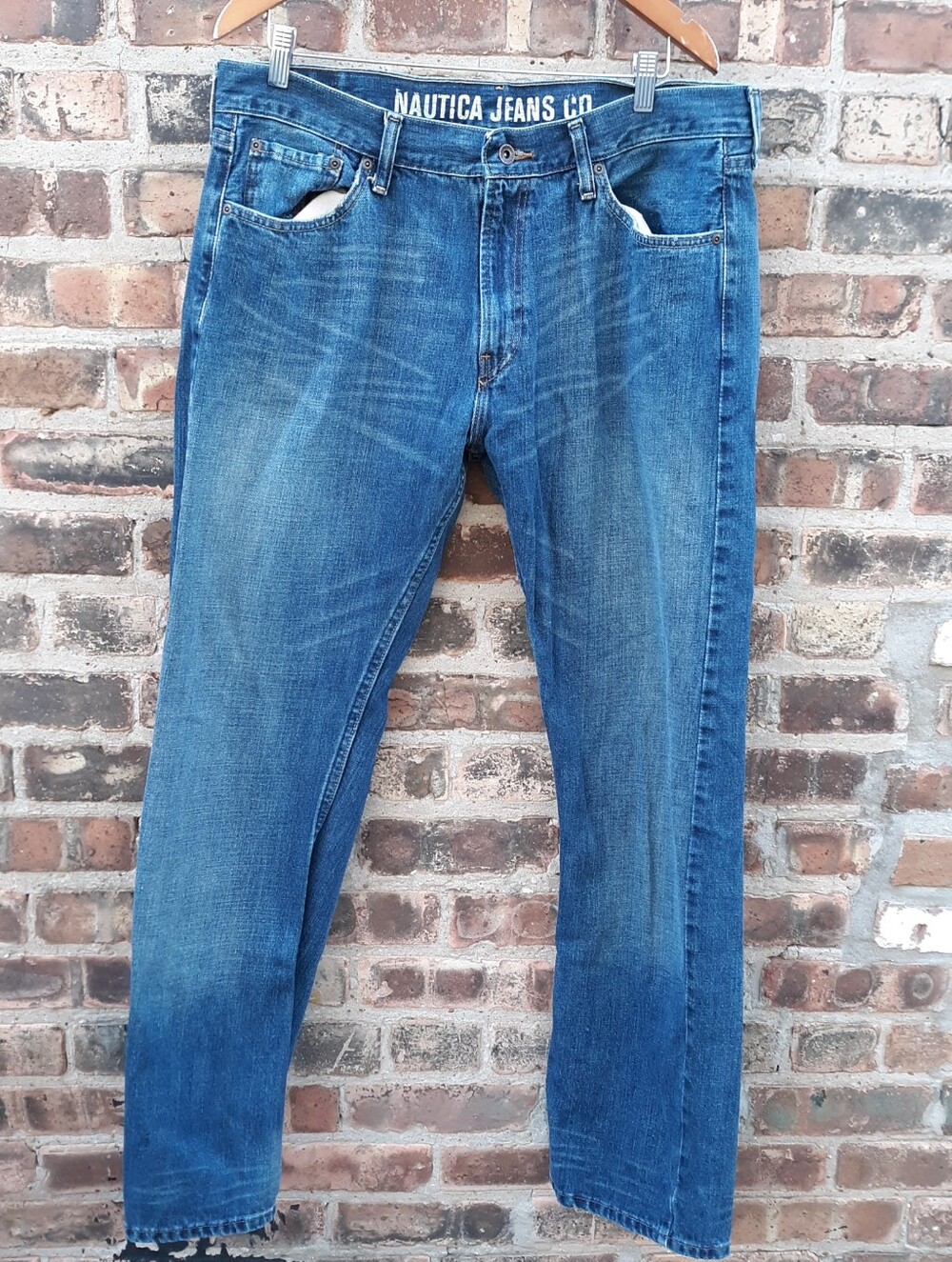 Nautica Jeans Co Boot Cut Jeans Mens 36x32 Blue Denim Classic Five Pocket